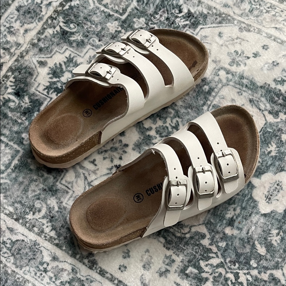 Cushman Kids White Triple Buckle Sandals